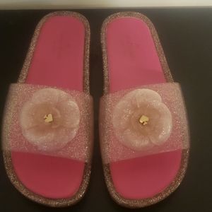 Kate Spade Pink Rose Jelly Slides (sz 10)